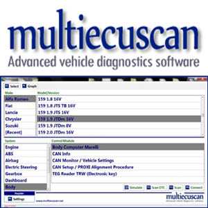 Multiecuscan software za dijagnostiku talijanskih vozila Fiat, Alfa Romeo, Lancia