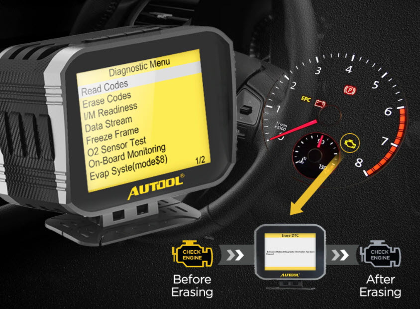 Autel x80 head up zaslon dijagnostika OBDII podaci o vožnji