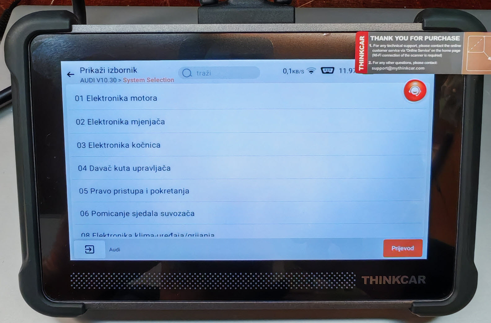 thinkscan 672 izbor modula hrvatski