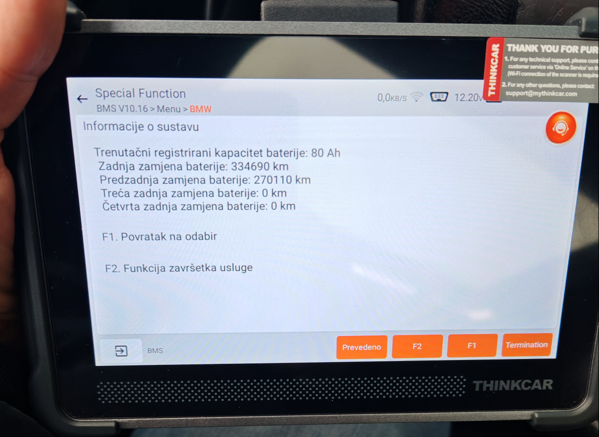 thinkscan 672 zamjena akumulatora bmw 2 hrvatski